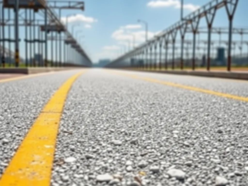 An image showcasing innovative technologies for asphalt cooling, featuring a clear road and infrastructure.