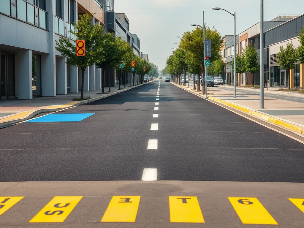 Street featuring innovative asphalt cooling technology for better temperature control.