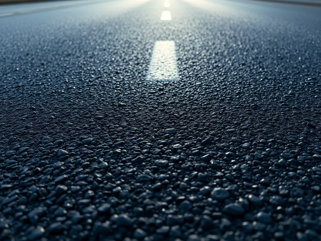 Close-up of an asphalt road surface showcasing innovative asphalt solutions for rural roads.