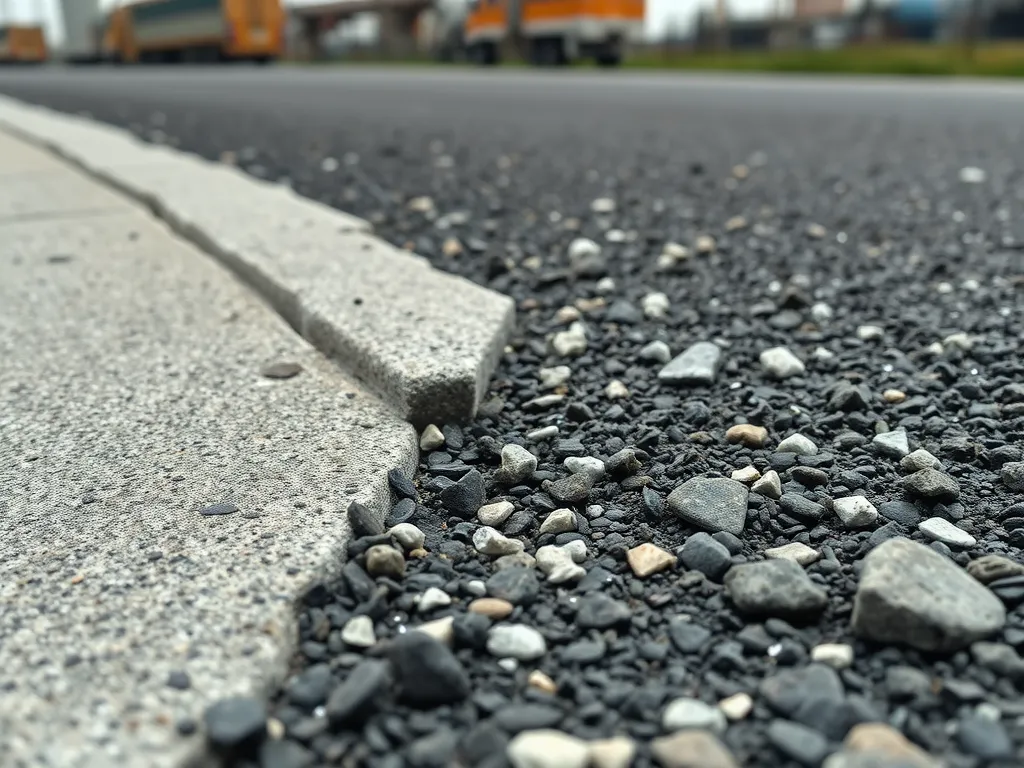 Close-up of innovative concrete mix and aggregate for enhanced durability
