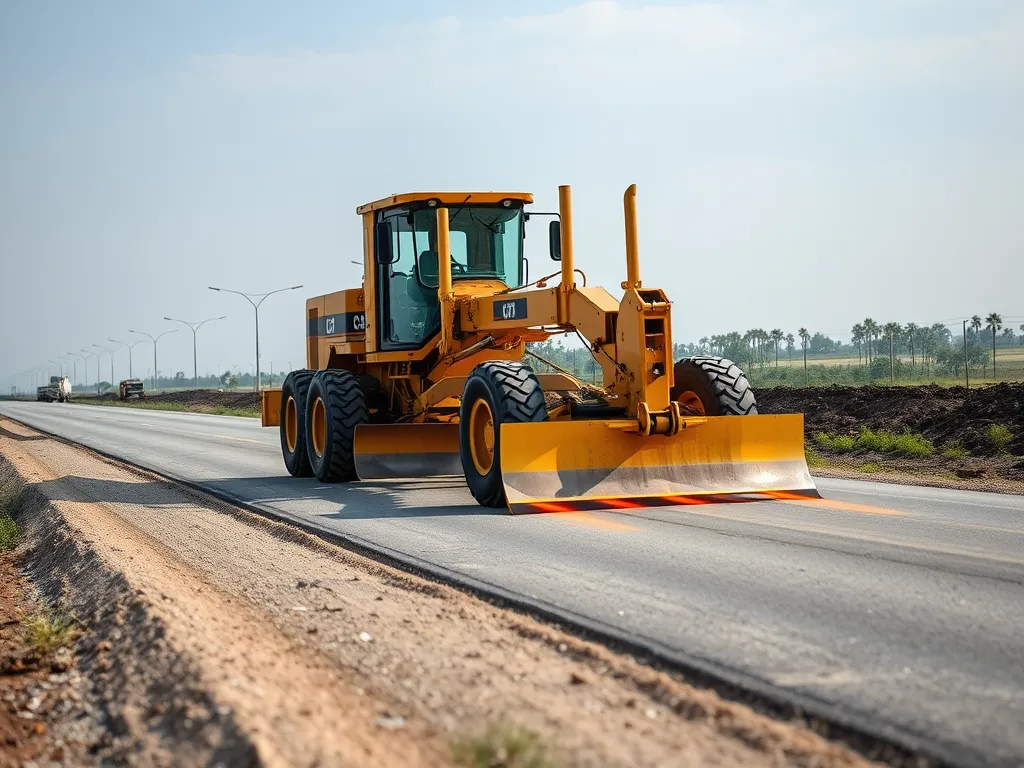 Heavy machinery for asphalt excavation and grading projects