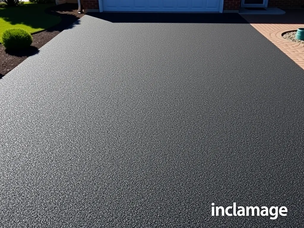 Freshly leveled asphalt driveway with a smooth finish