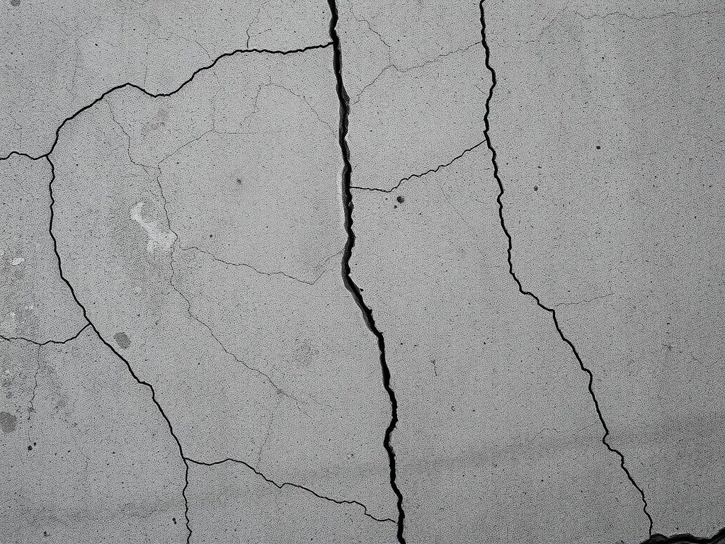 Cracked concrete surface illustrating the load-bearing capacity differences between asphalt and concrete.