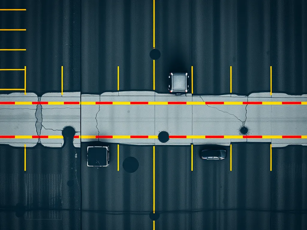 Aerial view of a parking lot highlighting the importance of regular sealcoating for long-lasting pavement protection.