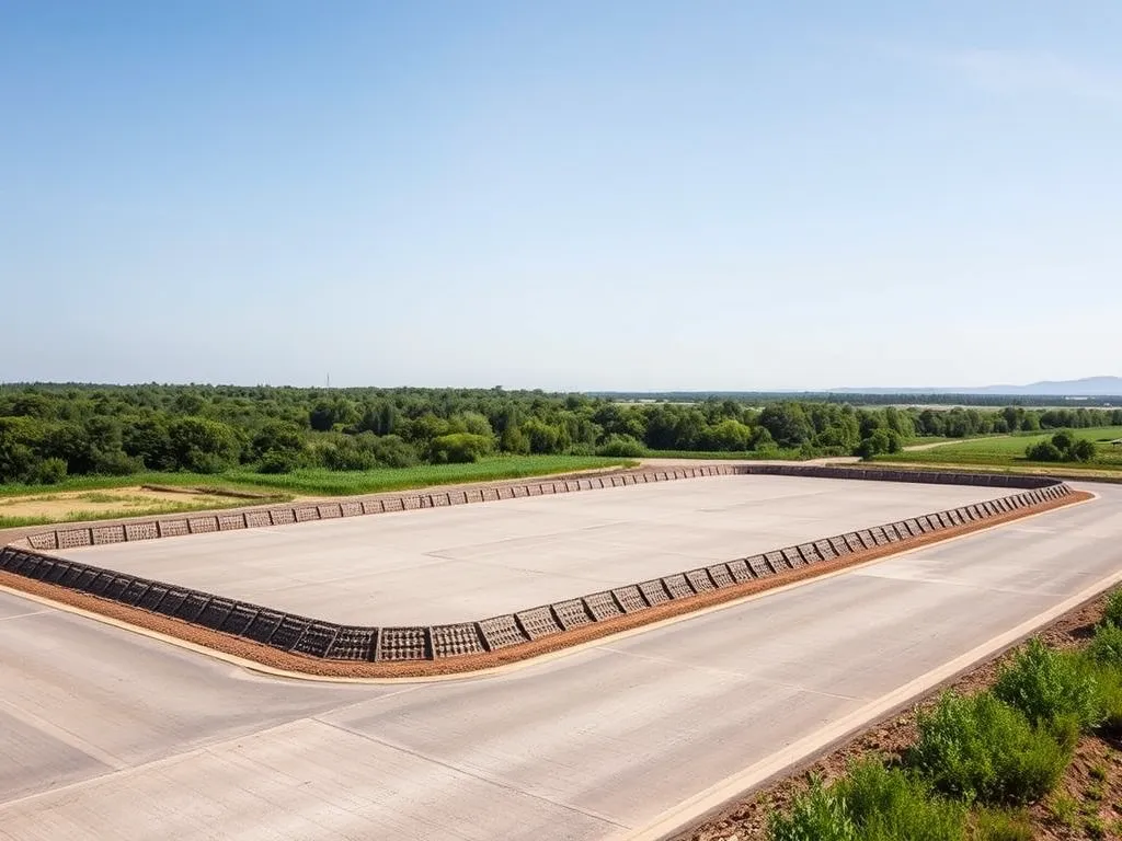 A large compacted area illustrating optimal moisture management for effective soil compaction.