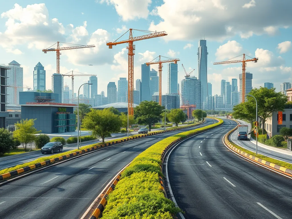 Urban road under construction showcasing the increased market demand for recycled asphalt.