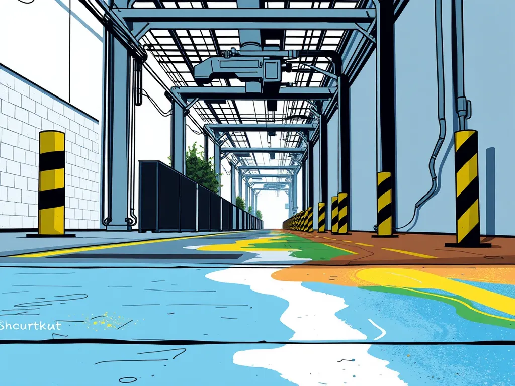 A vibrant and clearly marked asphalt area showcasing marking techniques for asphalt projects.