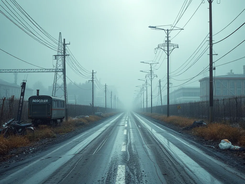 A quiet, misty road highlighting modern asphalt technology advancements.