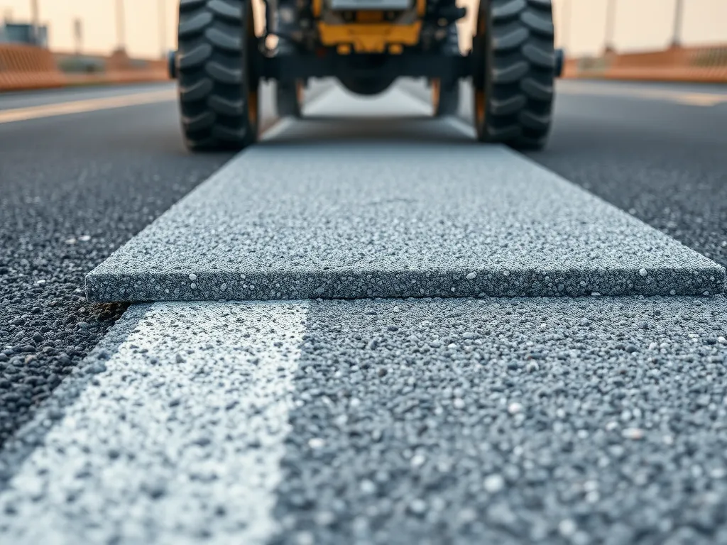 High-quality asphalt being laid on a road surface, showcasing modern asphalt technology advancements.