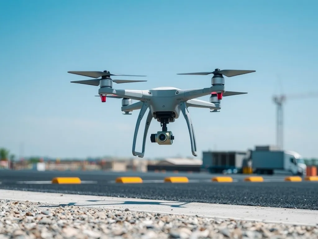 Drone monitoring asphalt quality for construction and maintenance