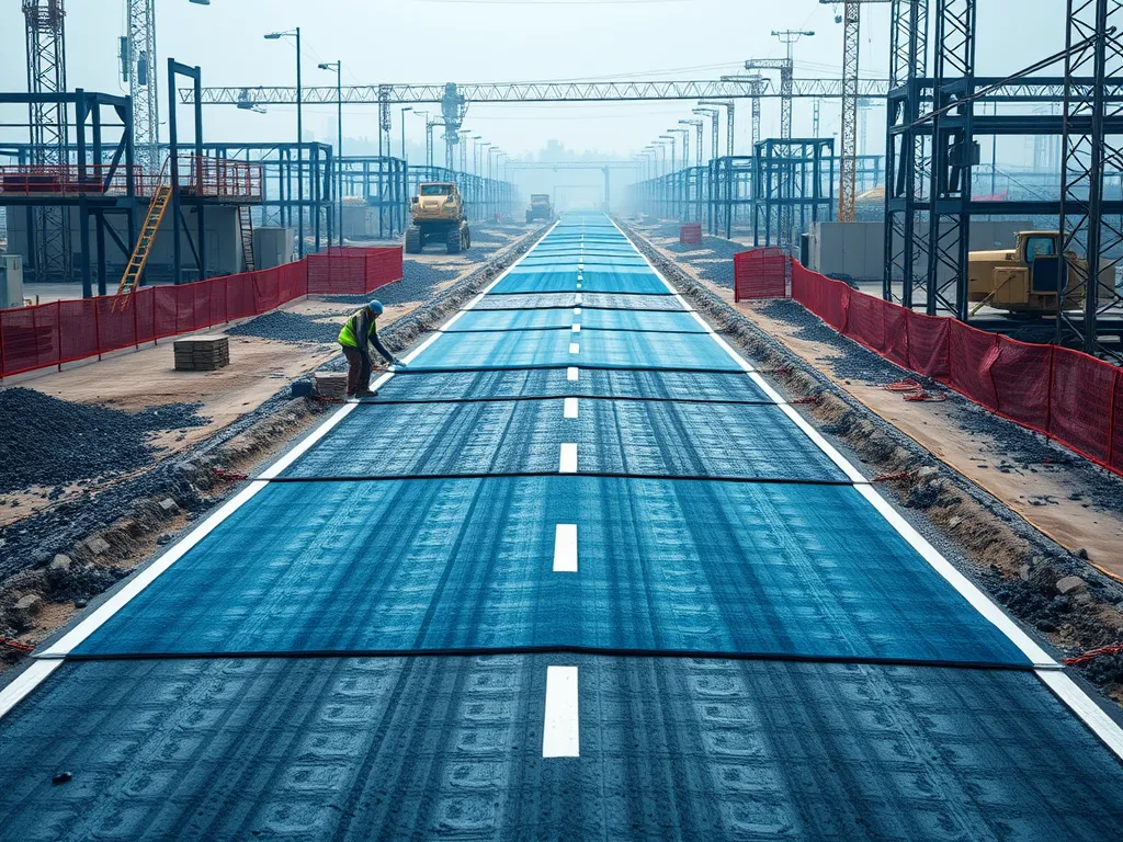 Construction workers laying multiple layers of asphalt for road applications, demonstrating effective asphalt application techniques.