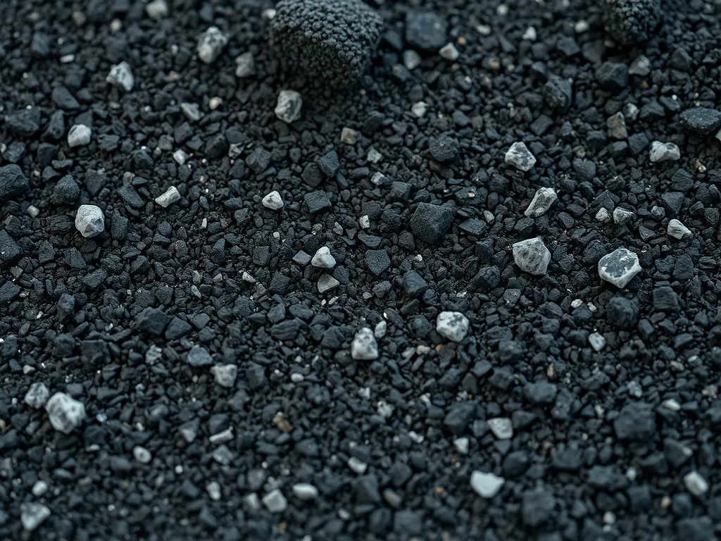 Close-up view of nanomaterials used in asphalt for improved performance and durability
