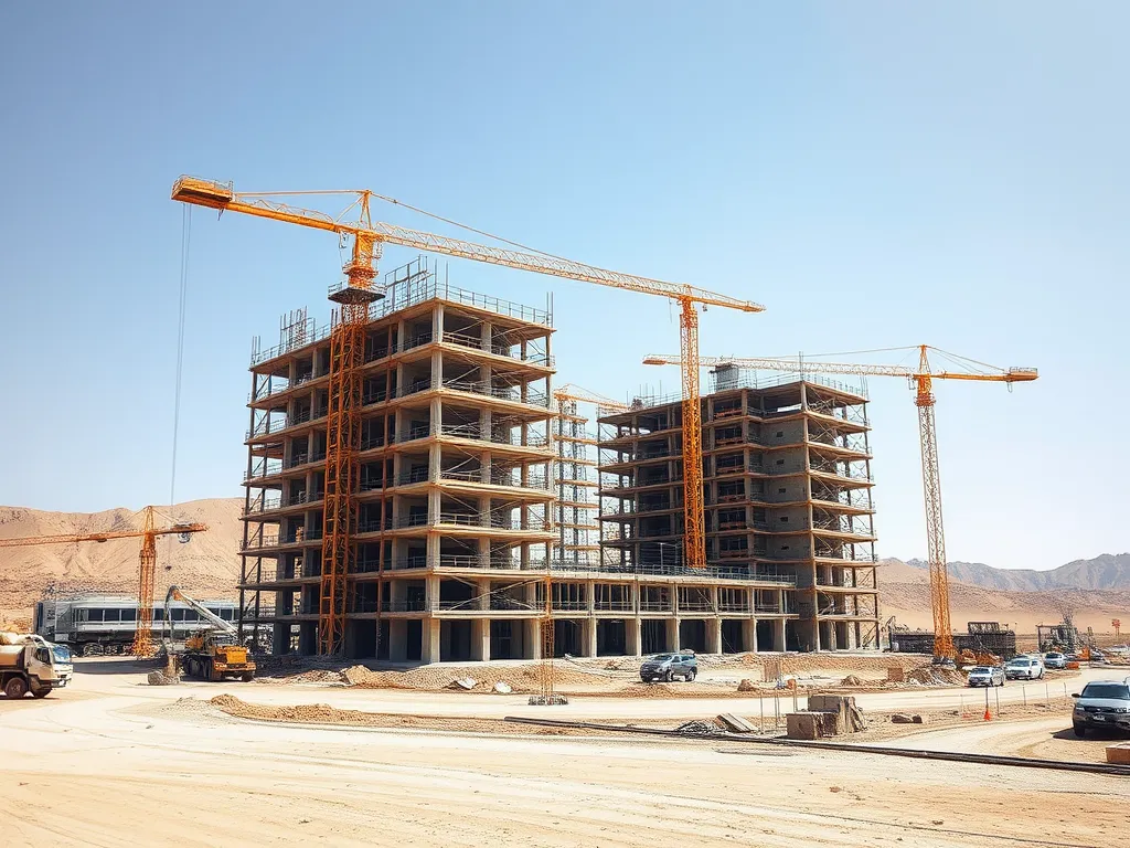 Construction site showcasing methods of natural vs water curing in concrete.