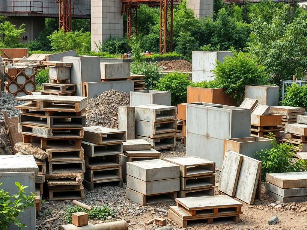 Comparison of natural and recycled aggregates showcasing various materials.