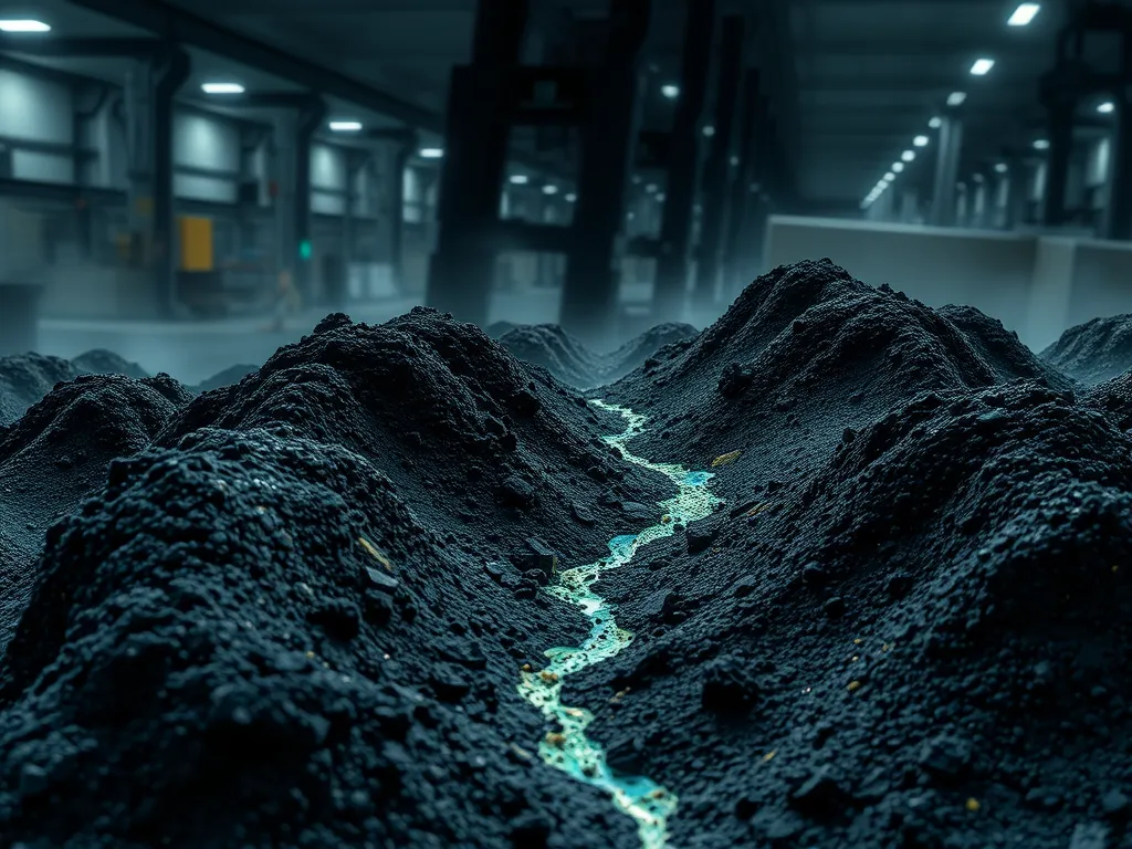 Close-up view of asphalt mix with highlighted optimal composition for durability and performance.