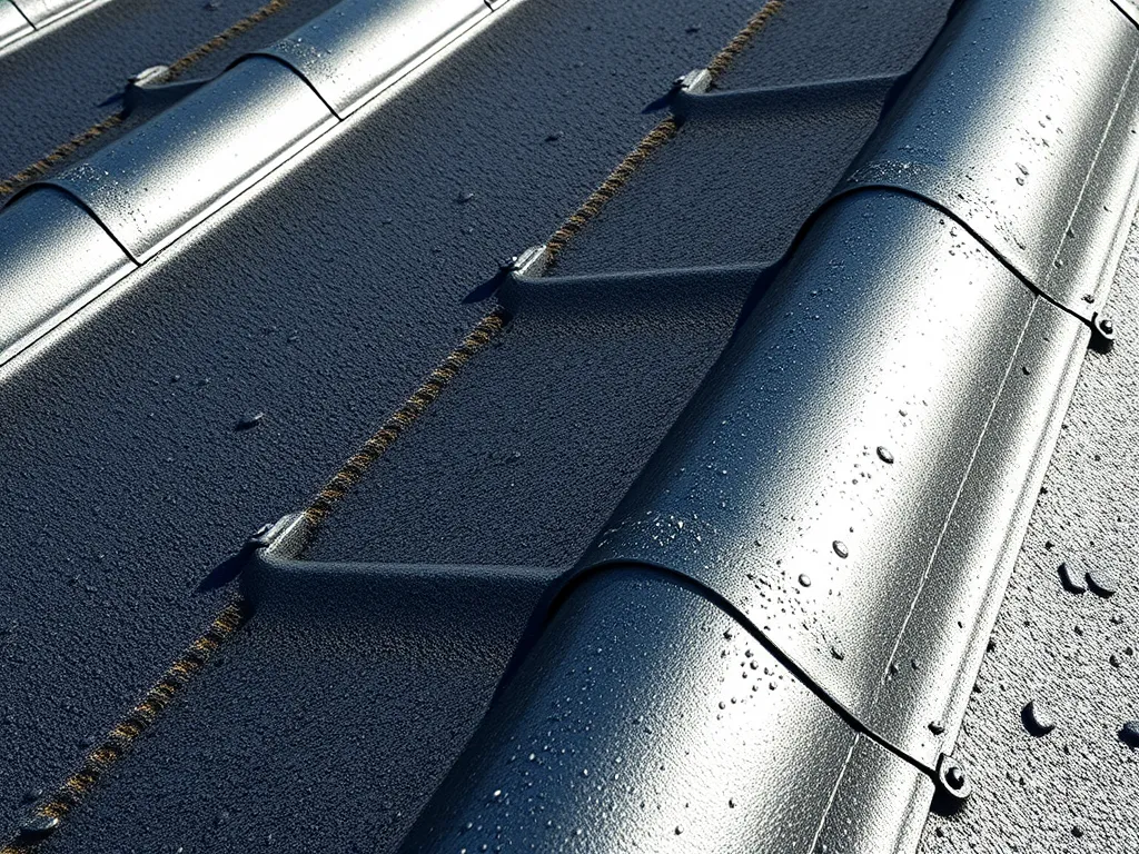 Close-up view of oxidized asphalt roofing showcasing its texture and water resistance.