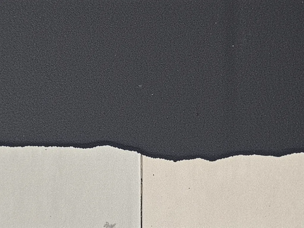 Close-up view of freshly applied asphalt patch for driveway repair