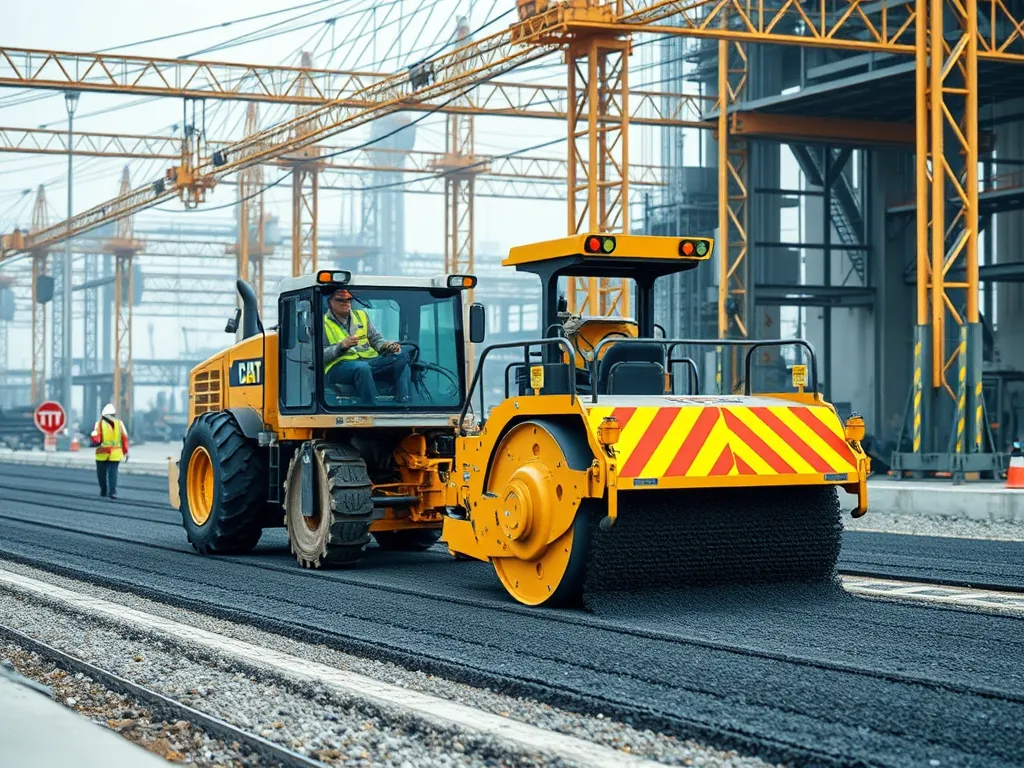 Operator training on paver machine for effective asphalt application.