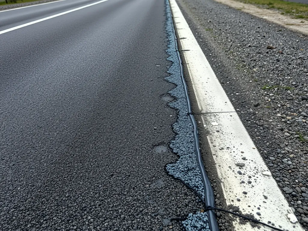 Close-up view of polymer-modified asphalt showcasing its durability and flexibility