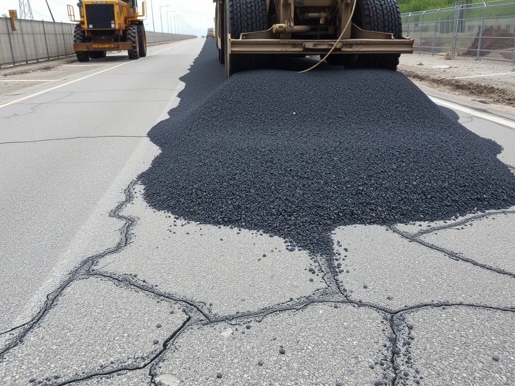 Asphalt being laid to address potholes before they worsen