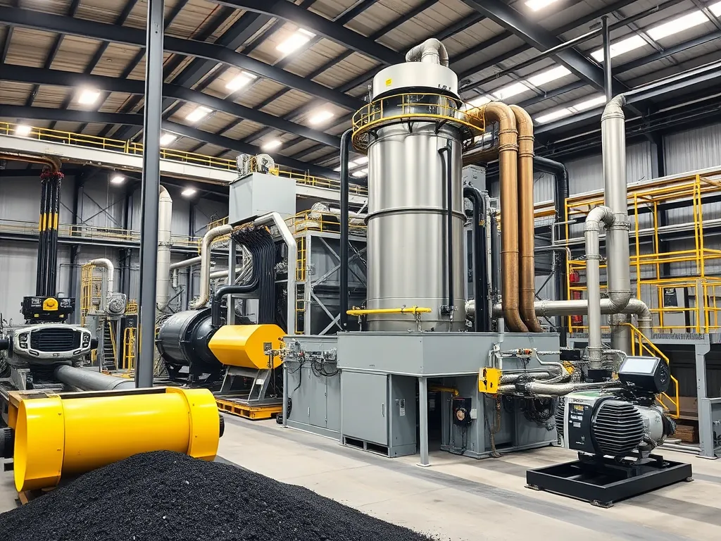 Advanced equipment used in primary asphalt extraction process.
