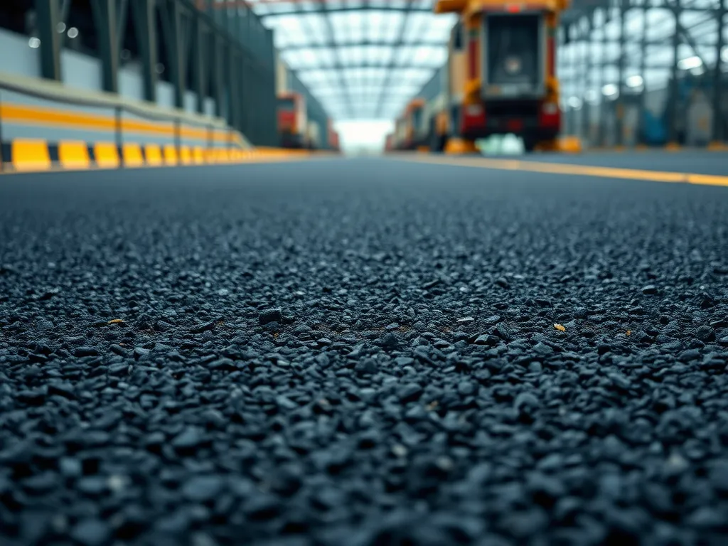 Close-up view of freshly cured asphalt road highlighting the importance of proper curing techniques for long-term durability.