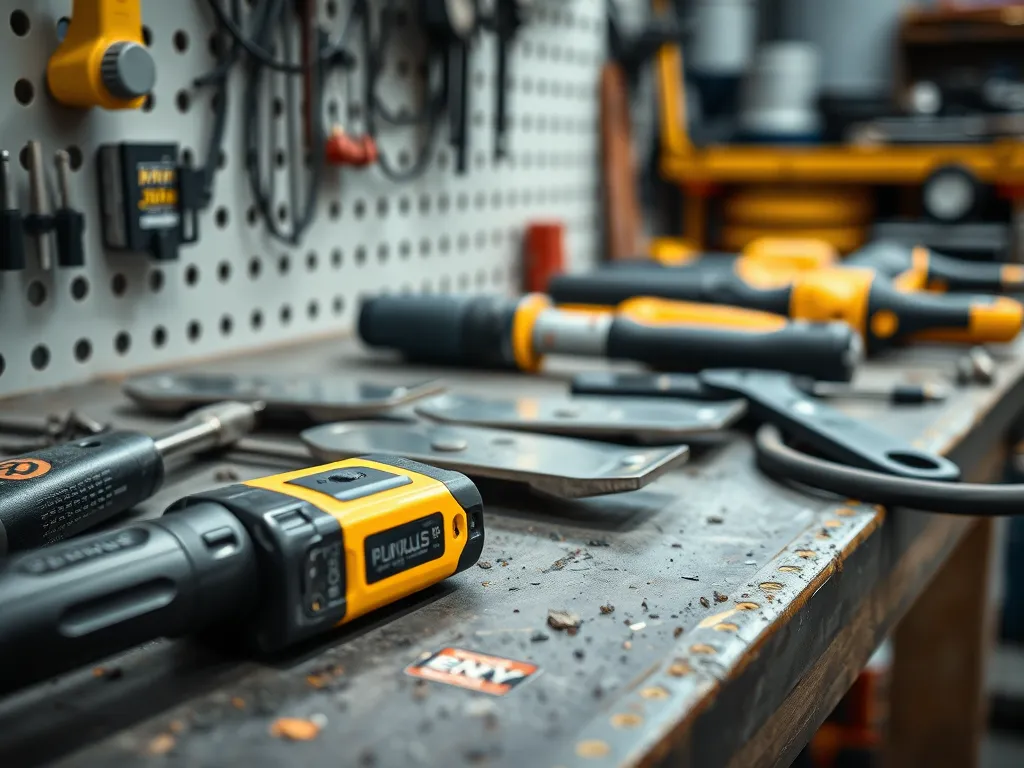 A well-organized workspace showcasing high-quality asphalt tools, emphasizing the importance of investing in durable equipment.
