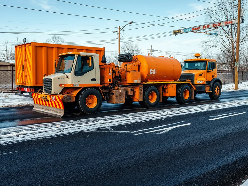 Asphalt equipment used for quality road maintenance and paving.