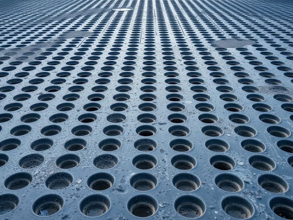 Innovative quiet pavement technology with perforated surfaces for noise reduction and improved urban living.