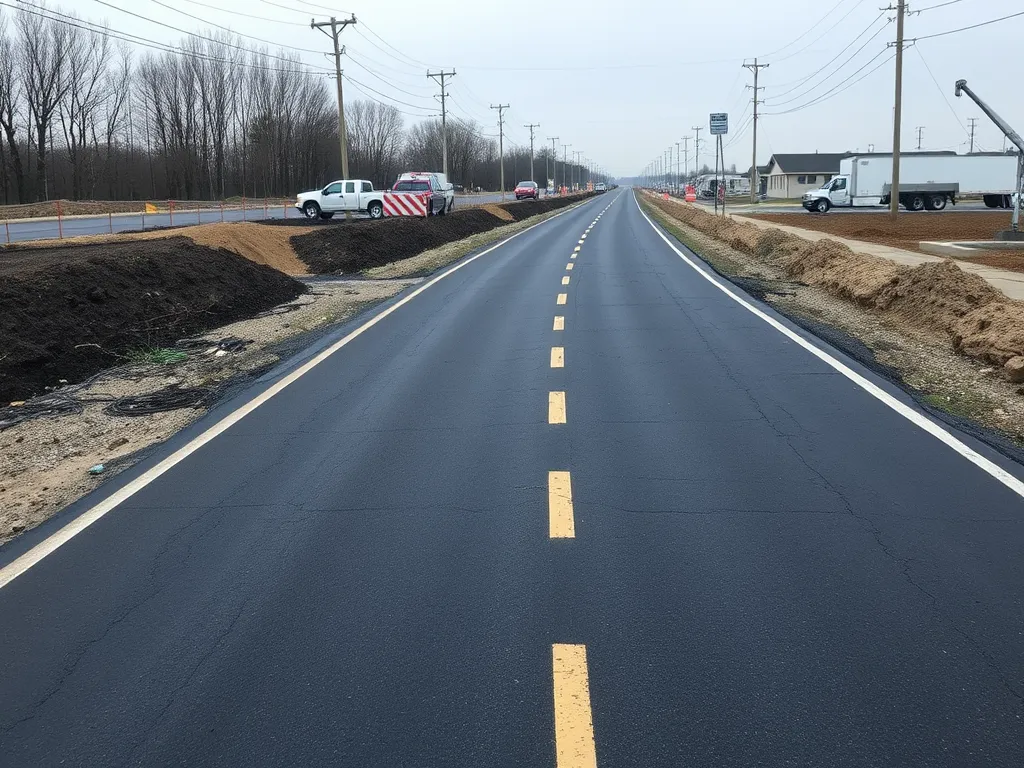 Newly paved road showcasing the performance of reclaimed asphalt pavement.