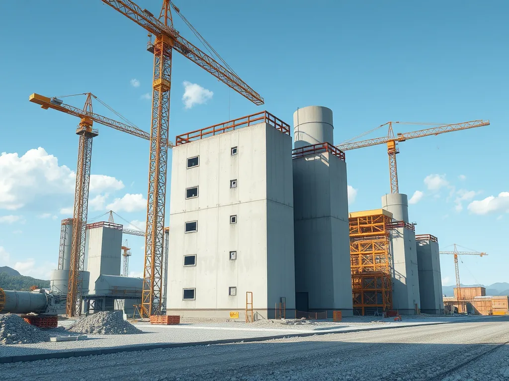 Construction site of a facility for processing recycled aggregates for asphalt production