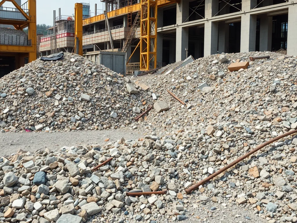 A pile of recycled aggregates showcasing their use in construction for environmental benefits