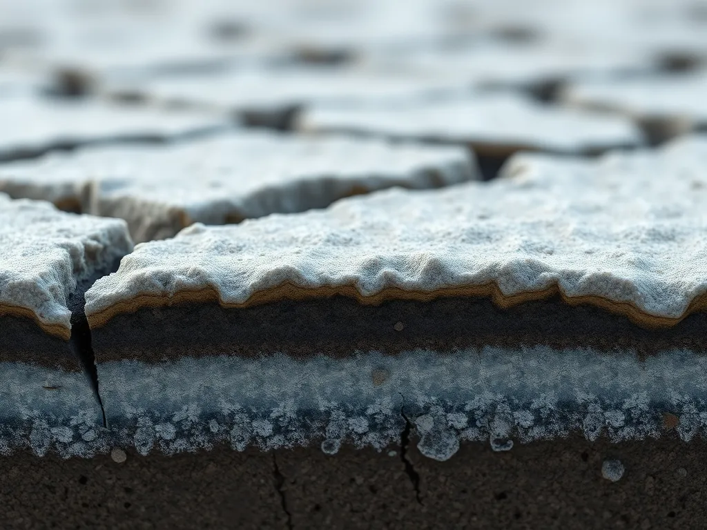 Close-up of recycled asphalt showcasing its texture and layered structure for sustainable paving.