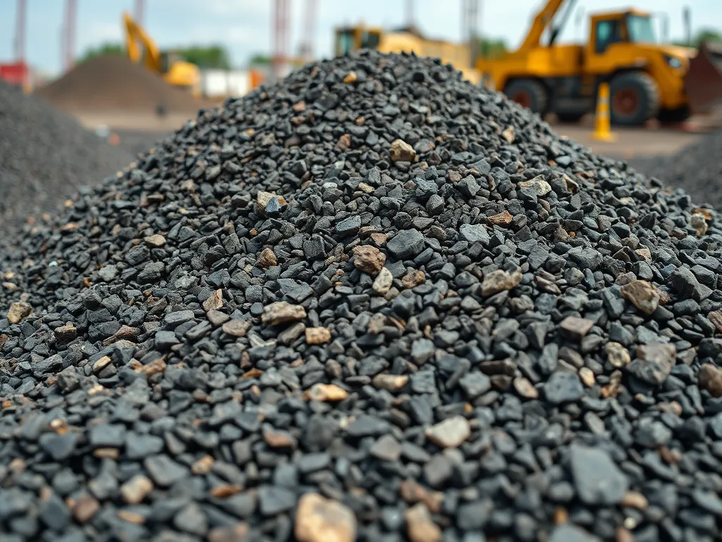 Close-up view of recycled asphalt aggregate showcasing its texture and composition, highlighting the pros and cons of using recycled asphalt.