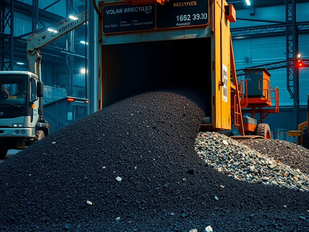 Image showing recycled asphalt being processed for pavement recycling best practices