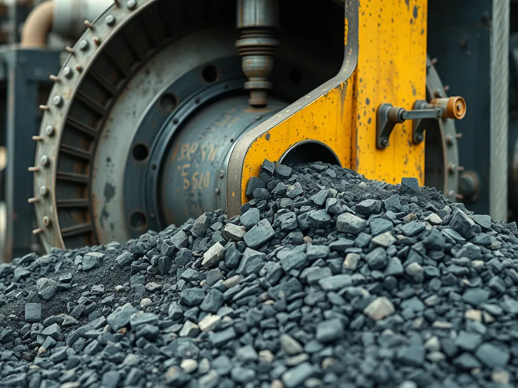 Close-up of recycled asphalt materials being processed for sustainable construction.