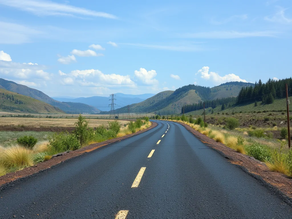 A scenic road made with recycled asphalt showcasing its durability and environmental benefits.