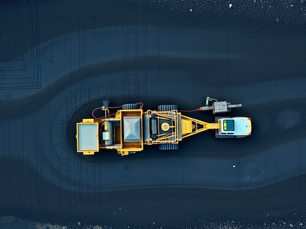 Asphalt recycling machine being used on road surface for eco-friendly construction