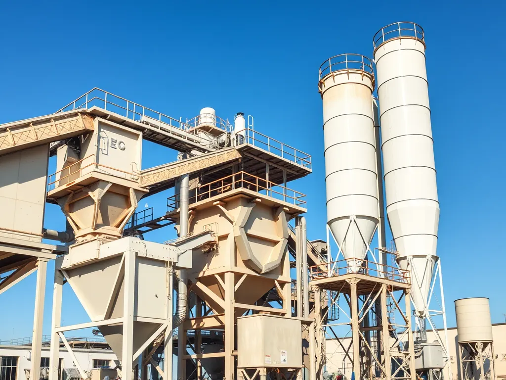 Asphalt production facility demonstrating recycling methods for sustainable construction.