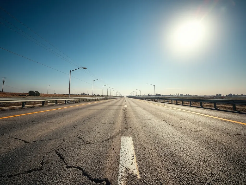 Cracked asphalt road highlighting the need for refinery asphalt modification services