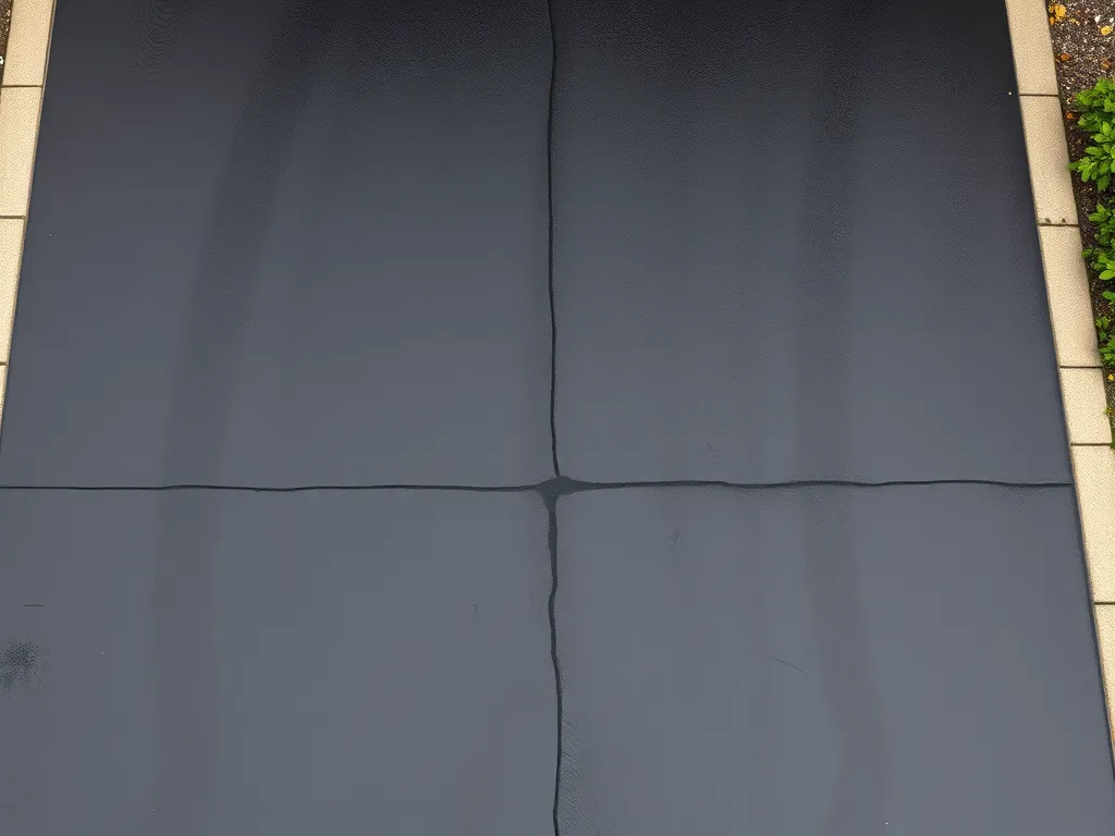 Freshly applied sealcoating on asphalt surface showcasing durability and protection