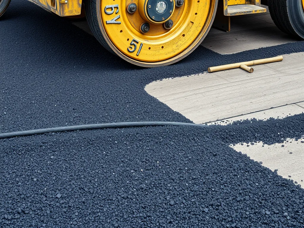 Asphalt repair work demonstrating factors affecting repair technique choice.