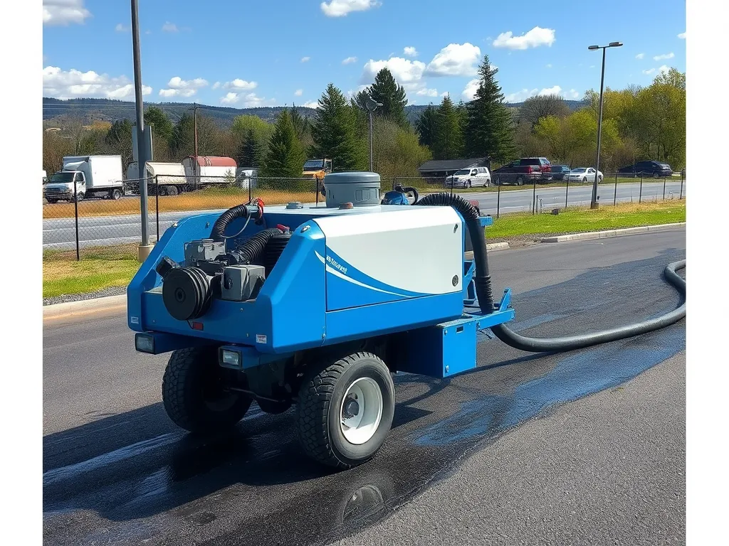 High-quality sealcoating equipment for optimal results in asphalt maintenance.