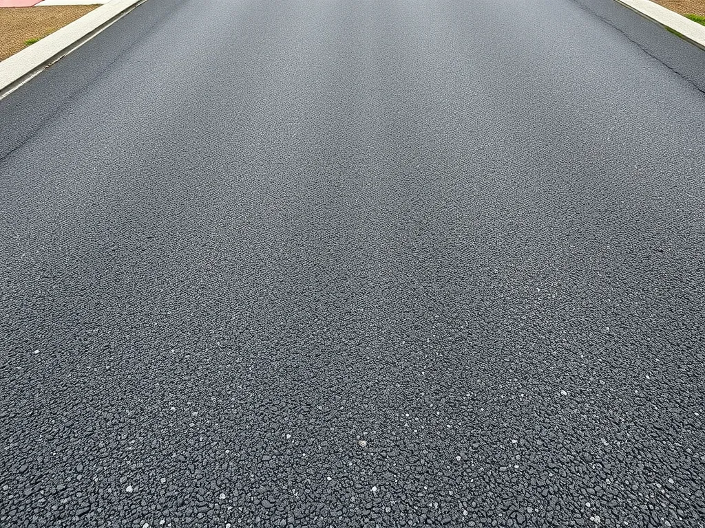 A freshly sealcoated asphalt driveway highlighting the difference between sealcoating and resurfacing.