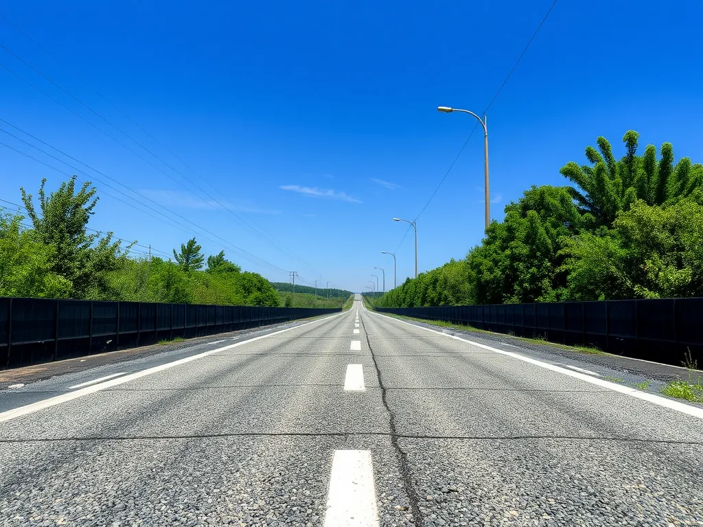 Clear asphalt road showing seasonal effects on performance and durability
