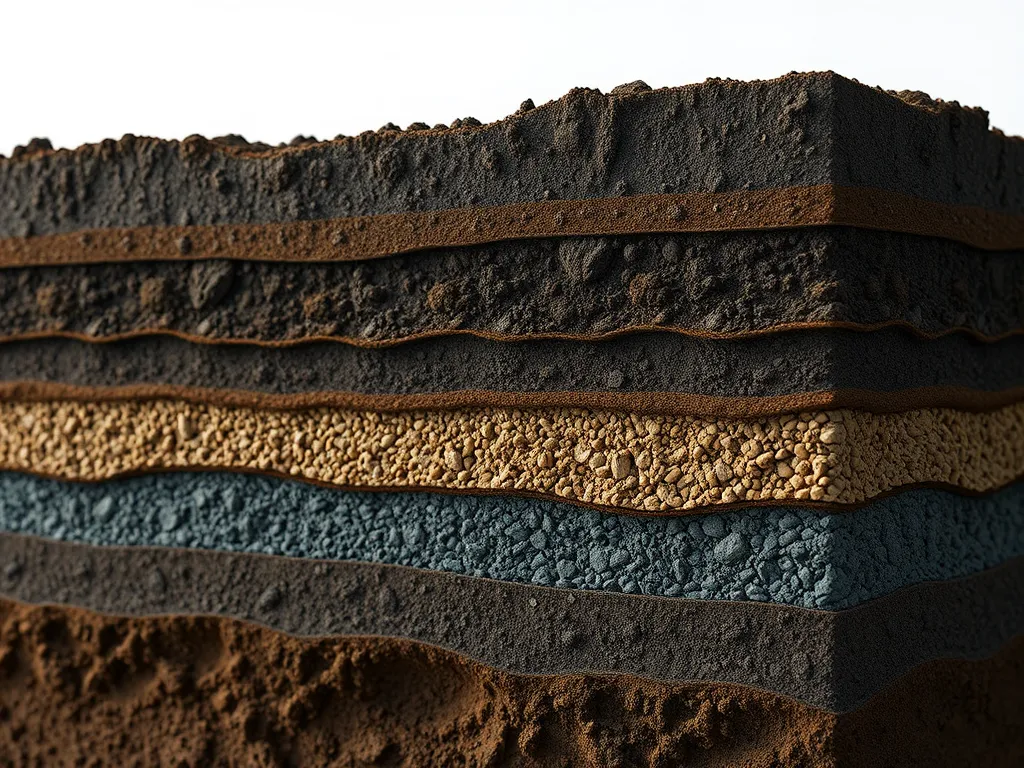 Detailed illustration of soil layers for site assessment before excavation.