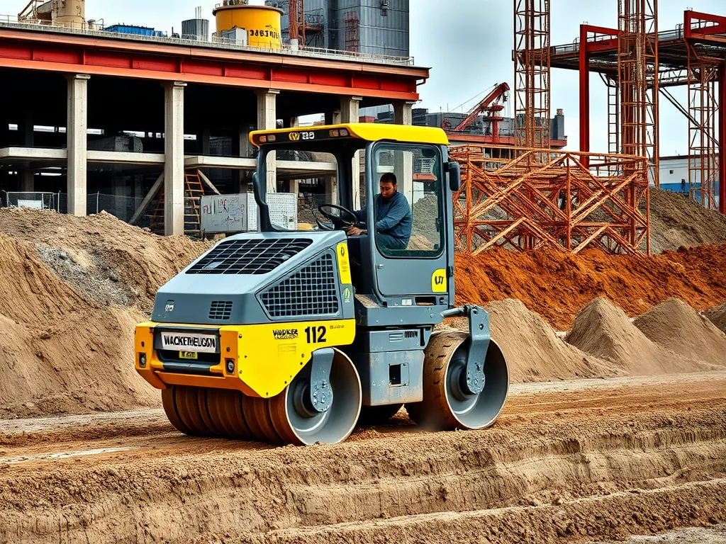 Heavy machinery performing site grading before asphalt installation.