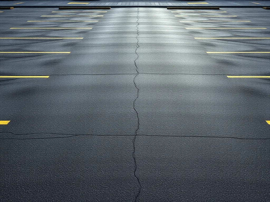 Asphalt surface with visible cracks highlighting the importance of proper site grading before installation.