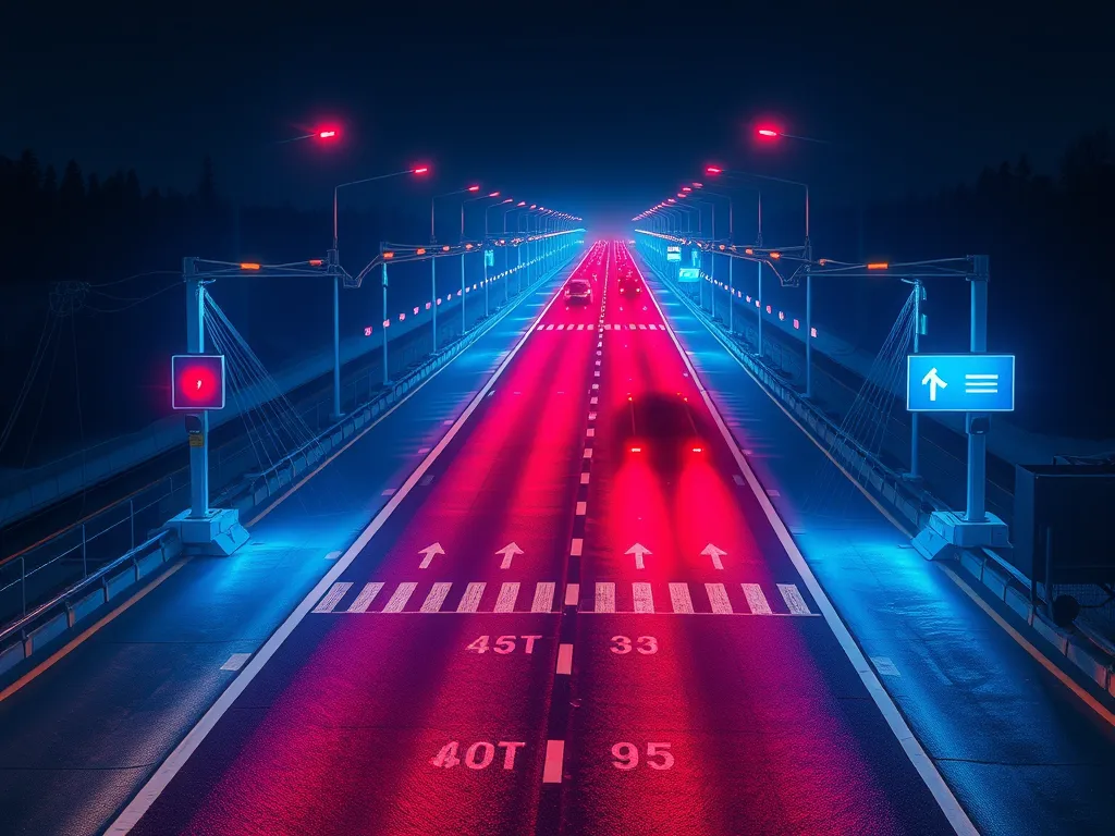 Illuminated roadway with smart sensors for road maintenance monitoring
