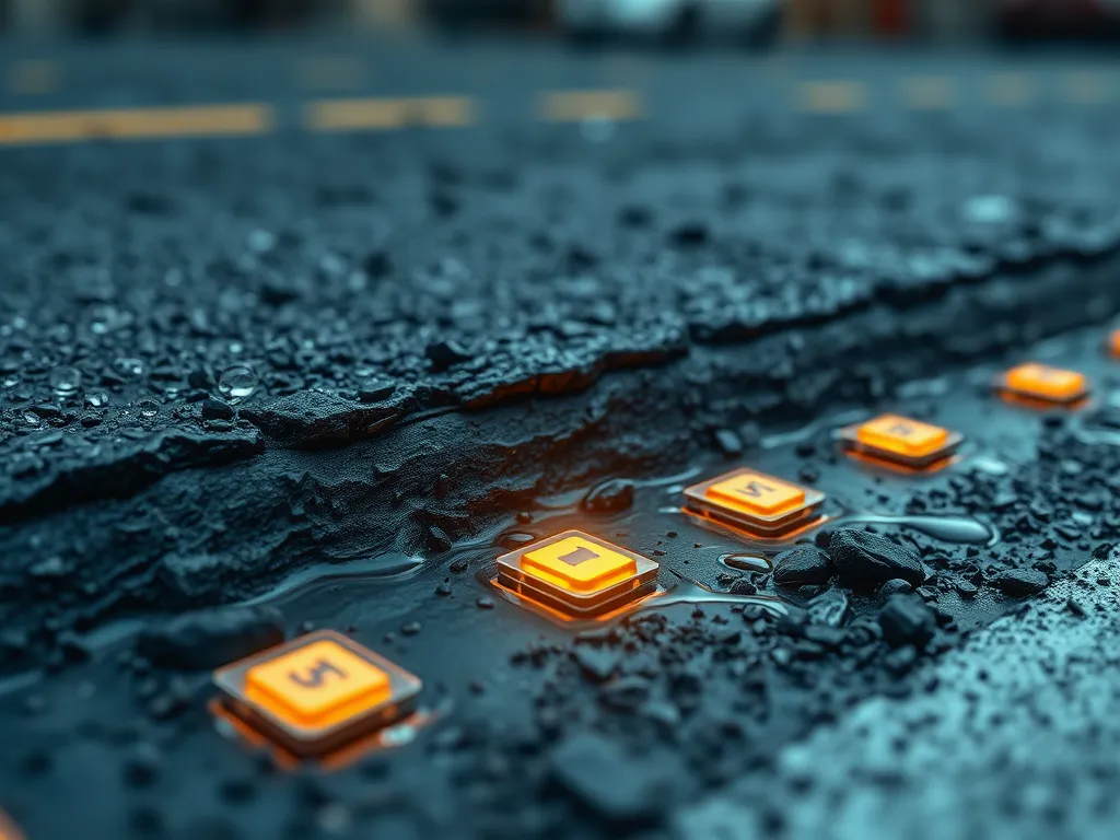Smart sensors embedded in road surface for effective maintenance monitoring